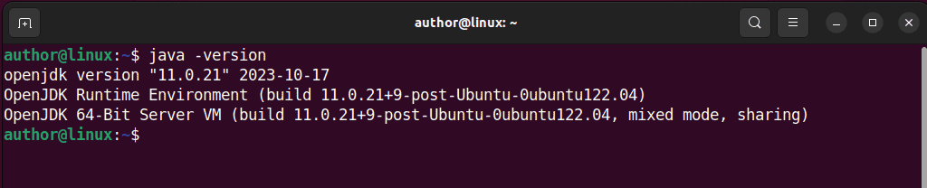 checking java version on linux